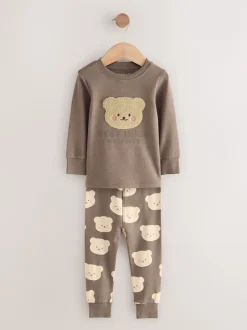 Next Ours marron/étoile - Lot de 3 pyjamas Snuggle (9mois-9ans)