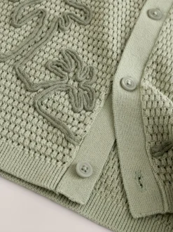 Next palmiers Vert - Polo texturé en maille à manches courtes avec col révéré (3mois7ans) Discount