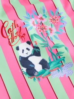 Next Panda à rayures rose et vert - Maillot de bain à volants Cath Kidston (3mois à7ans) Outlet