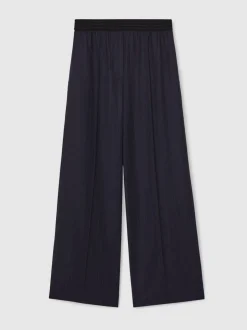 Reiss Pantalon large Neave à fines rayures en laine mélangée Clearance