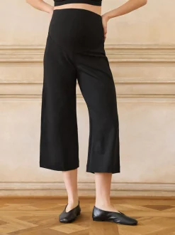 Seraphine Pantalons de grossesse Overbump raccourcis en Ponte à jambe large Outlet
