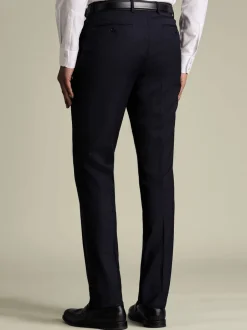 Charles Tyrwhitt Pantalons plissés extensibles en laine