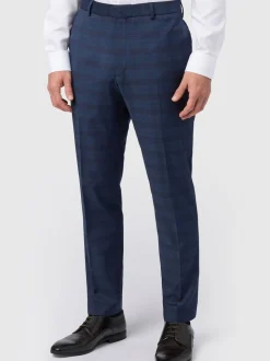 Ted Baker Tailoring Pantalons Bleu Coupe ajustée à carreaux caramel Hot
