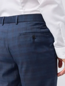 Ted Baker Tailoring Pantalons Bleu Coupe ajustée à carreaux caramel Hot