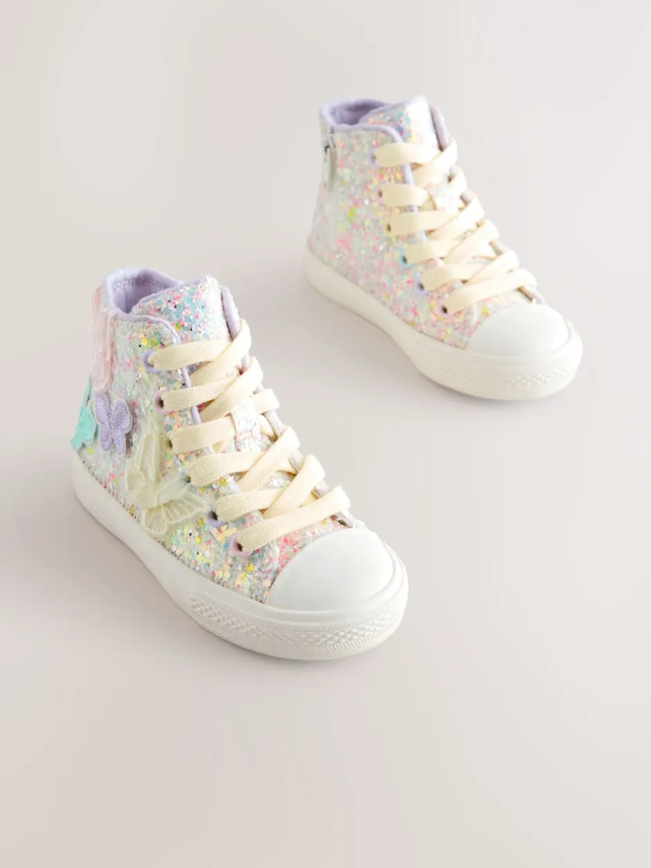 Next Papillon multicolore pastel pailleté - Entraîneurs haut de gamme Discount