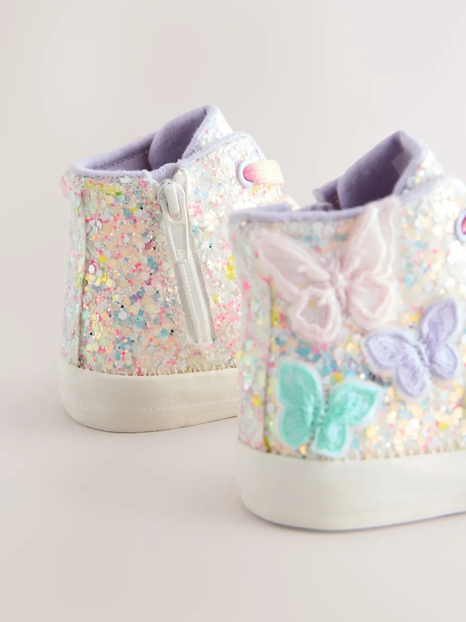 Next Papillon multicolore pastel pailleté - Entraîneurs haut de gamme Discount