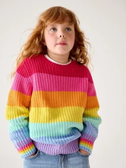 Little Bird by Jools Oliver Pastel à rayures arc-en-ciel - pull color block en maille Outlet