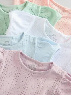 Next Pastels - Lot de 5 bodys pointelle à manches courtes pour bébé Sale