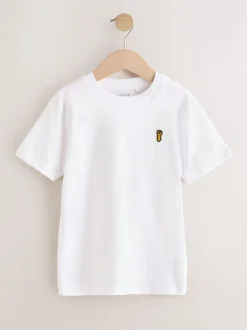 Next - T-shirt brodé Manches courtes Stag 4 Pack (3-16ans) Pastels Hot