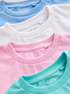 Next - T-shirt brodé Manches courtes Stag 4 Pack (3-16ans) Pastels Hot