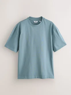 Next Pastels vert/bleu/écru/ardoise/rose - Lot de 5 t-shirts épais à coupe décontractée Discount