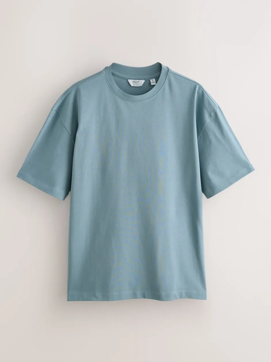Next Pastels vert/bleu/écru/ardoise/rose - Lot de 5 t-shirts épais à coupe décontractée Discount
