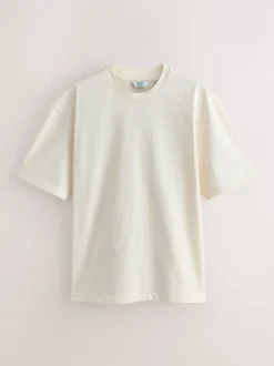 Next Pastels vert/bleu/écru/ardoise/rose - Lot de 5 t-shirts épais à coupe décontractée Discount