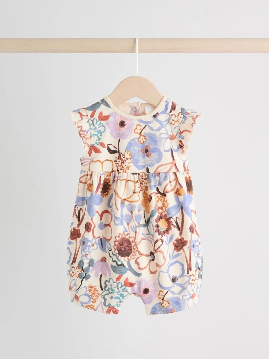 Next Épaule à volants fleuri lilas et écru - Lot de 3 barboteuses Outlet