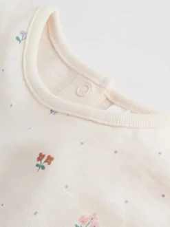 Next Épaule à volants fleuri lilas et écru - Lot de 3 barboteuses Outlet