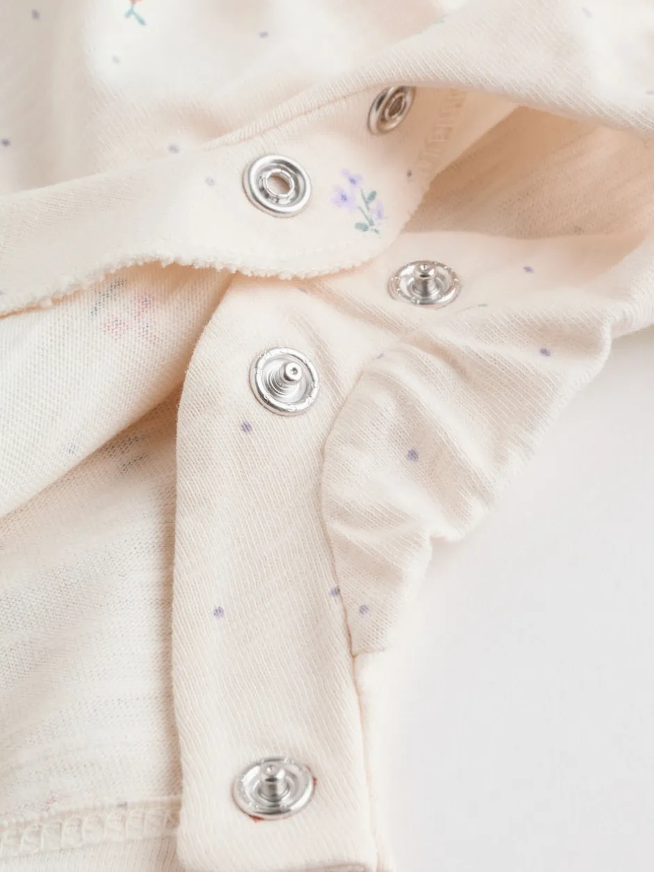 Next Épaule à volants fleuri lilas et écru - Lot de 3 barboteuses Outlet