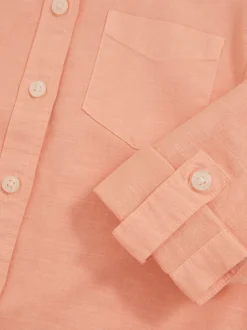 Reiss pêche - Chemise à poignets roulés en lin Leora