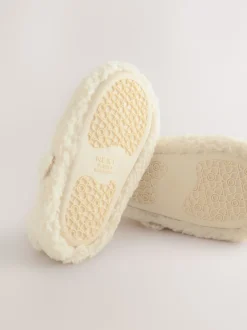 Next Peau de mouton neutre - Chaussons style babies Clearance