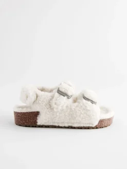 Next Peau de mouton neutre - Chaussons à deux lanières Corkbed Sale