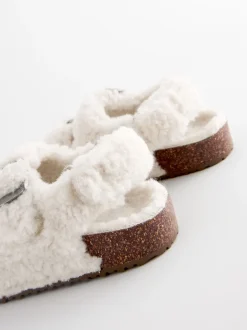 Next Peau de mouton neutre - Chaussons à deux lanières Corkbed Sale