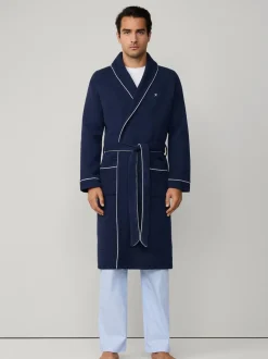 Hackett Peignoir gaufré bleu pur coton Hot