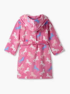 Hatley Peignoir Beautiful Horses rose en polaire duveteuse Outlet