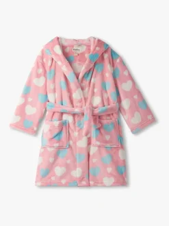 Hatley Peignoir rose en polaire duveteuse à gros cœurs Best