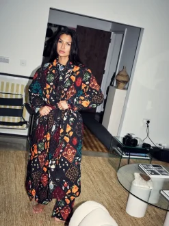 Never Fully Dressed Peignoir matelassé avec doublure en fausse fourrure Clearance