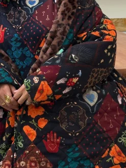 Never Fully Dressed Peignoir matelassé avec doublure en fausse fourrure Clearance