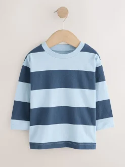 Next - Lot de 3 t-shirts imprimés graphiques à manches longues (3mois-7ans) Pelleteuse bleue New