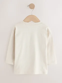 Next - Lot de 3 t-shirts imprimés graphiques à manches longues (3mois-7ans) Pelleteuse bleue New