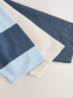 Next - Lot de 3 t-shirts imprimés graphiques à manches longues (3mois-7ans) Pelleteuse bleue New