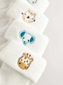 Next Personnage blanc - Chaussettes à roulettes brodées 5 Lot (0mths-2yrs) Sale