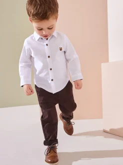 Next - Chemise Oxford à manches longues (3mths-7yrs) Personnage blanc Hot