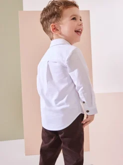 Next - Chemise Oxford à manches longues (3mths-7yrs) Personnage blanc Hot