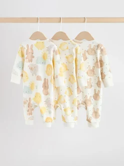 Next Personnage de Pâques jaune - Combinaisons de nuit à fermeture éclair pour bébés 3 Pack (0mths-3yrs) New