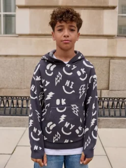 Next personnage Noir/Blanc - Sweat-shirt tricoté à capuche (3-16yrs) Sale