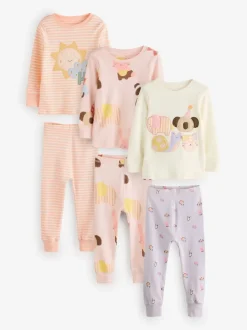 Next - Lot de 3 pyjamas Snuggle à manches longues (9mois-12ans) Personnage pastel Clearance