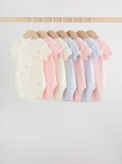 Next Personnage pastel multicolore - Lot de 7 bodies bébé à manches courtes New