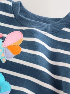 Next Personnages à rayures bleu marine - Ensemble Sweatshirt et Leggings (3mths-7yrs) Outlet