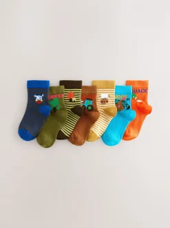 Next - Paquet de chaussettes en coton riche 7 Personnages multicolores brillants Best