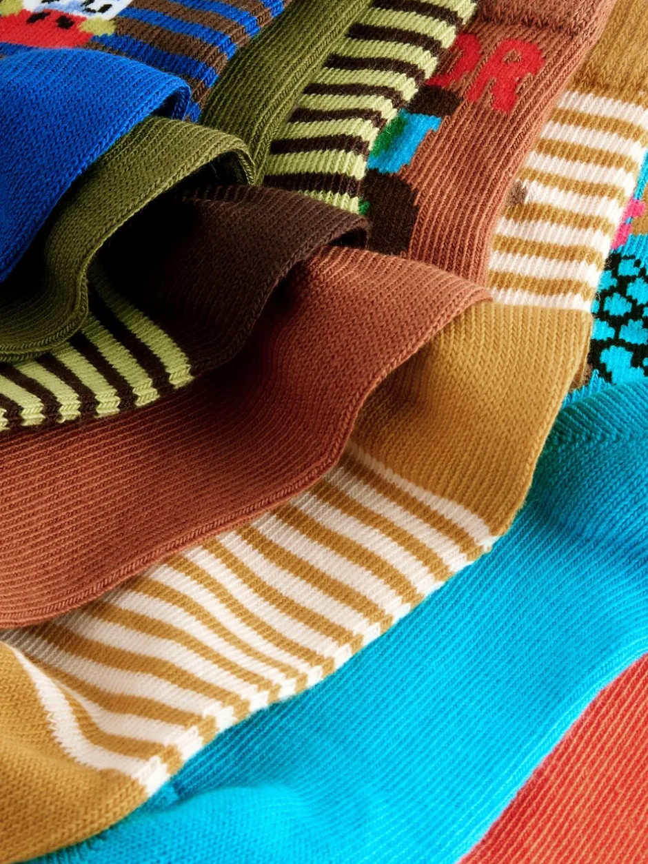Next - Paquet de chaussettes en coton riche 7 Personnages multicolores brillants Best