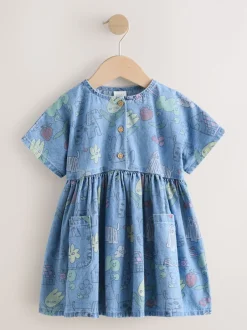 Next Pet Print Denim - Robe à manches courtes (3mois à8ans) Online