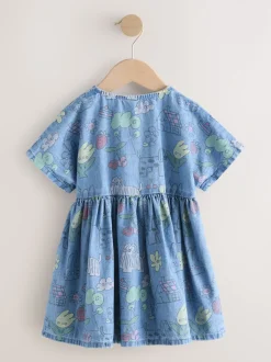 Next Pet Print Denim - Robe à manches courtes (3mois à8ans) Online