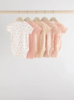 Next petit motif abricot - Lot de 5 bodies bébé à manches courtes