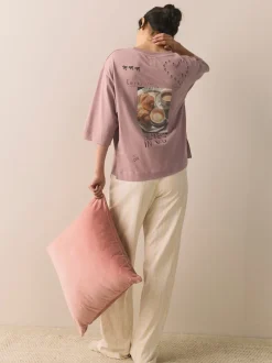 Next - Pyjama à manches courtes Petit-déjeuner violet New