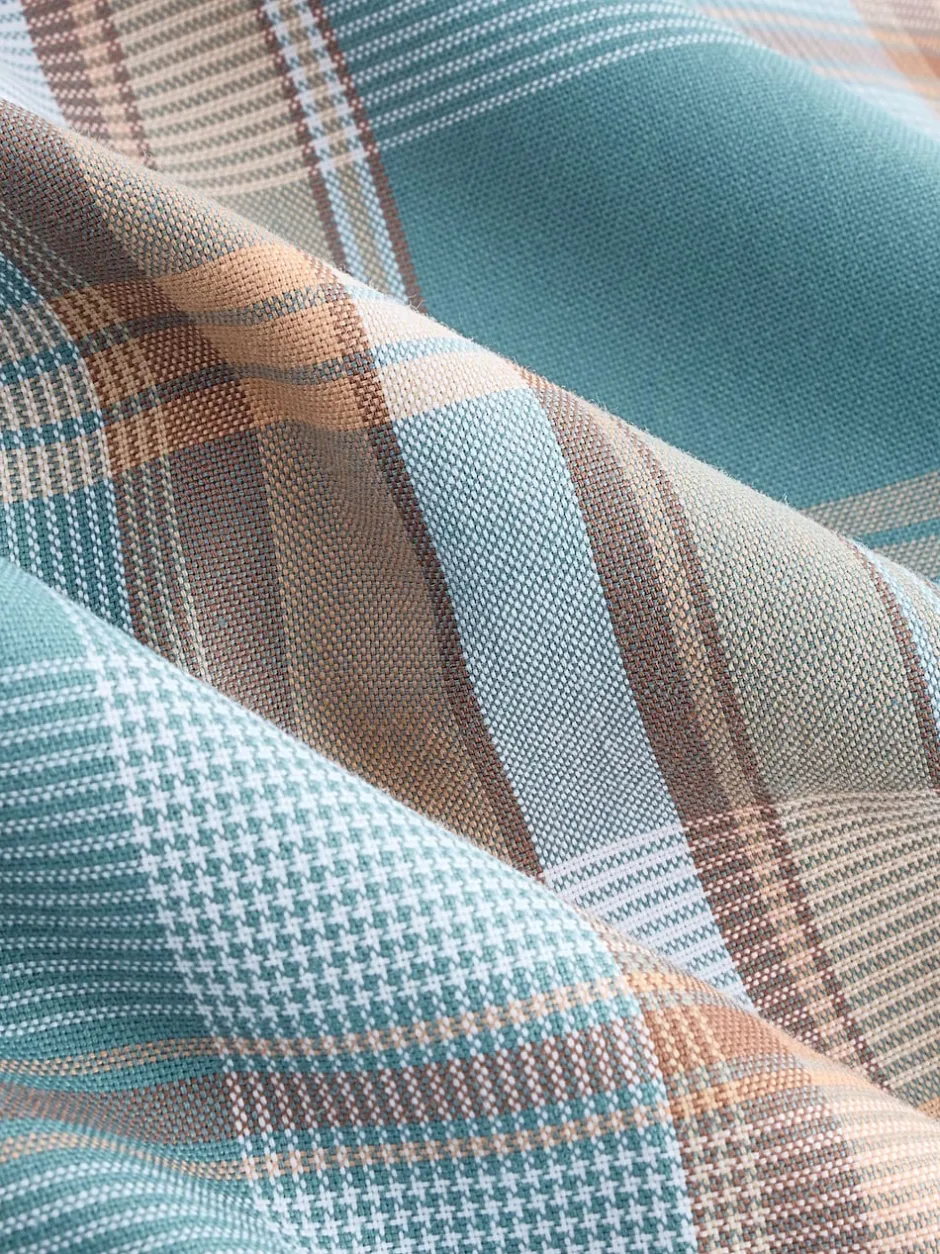 Next Petrol Bleu/Neutre Madras Carreaux - Chemise Oxford coupe classique repassage facile à manches courtes Online