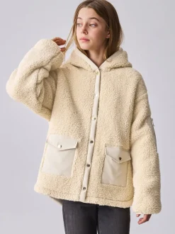 Baker by Ted Baker Pierre - veste zippée en polaire en peau de mouton à capuche Hot