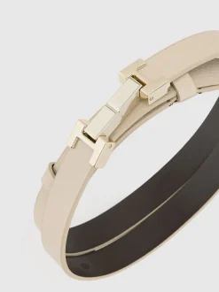 Reiss Pierre - Ceinture Hayley en cuir à charnières carrées Sale