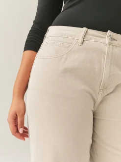 Next Pierre - Jean retroussé Boyfriend Hourglass Jambe large taille mi-haute Sale